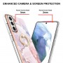 Samsung Galaxy S21 FE 5G ruuskulta marmori sormuspidike suojakuori