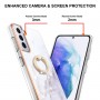 Samsung Galaxy S21 valkoinen marmori sormuspidike suojakuori – istuu täydellisesti puhelimen muotoihin