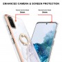 Samsung Galaxy S20 valkoinen marmori sormuspidike suojakuori