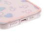 iPhone 13/14 läpinäkyvä sydämet suojakuori.