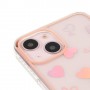 iPhone 13/14 läpinäkyvä sydämet suojakuori.