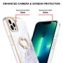 iPhone 14 Pro valkoinen marmori sormuspidike suojakuori
