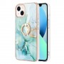 iPhone 14 Plus vihreä marmori sormuspidike suojakuori