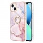 iPhone 14 Plus ruusukulta marmori sormuspidike suojakuori