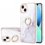 iPhone 14 Plus valkoinen marmori sormuspidike suojakuori