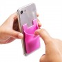 Pinkki silikoni korttitasku puhelimeen