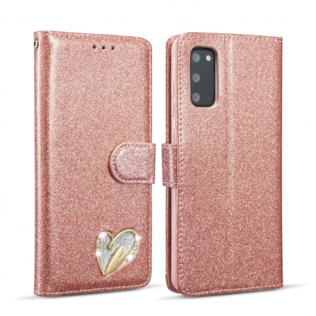 Samsung Galaxy S20 Plus ruusukulta glitter suojakotelo