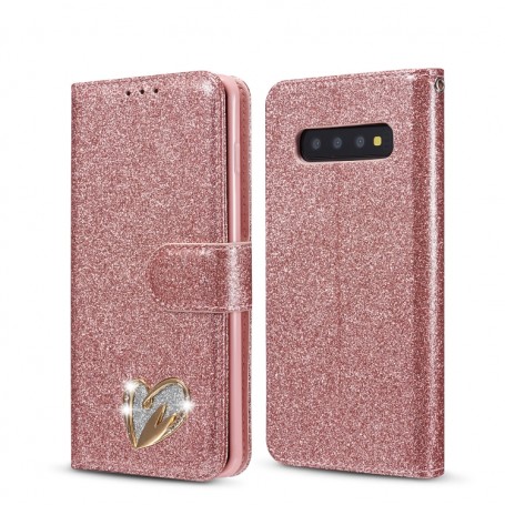 Samsung Galaxy S10 ruusukulta glitter suojakotelo