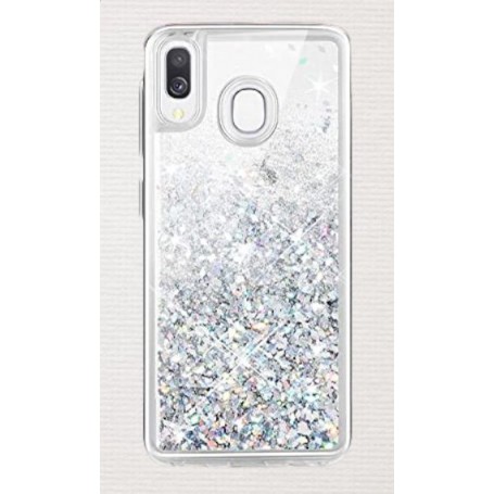 Samsung Galaxy A40 hopea glitter hile suojakuori