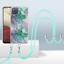 Samsung Galaxy A12 värikäs marmori suojakuori kaulanauhalla