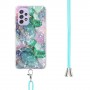 Samsung Galaxy A33 5G värikäs marmori suojakuori kaulanauhalla.