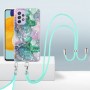 Samsung Galaxy A33 5G värikäs marmori suojakuori kaulanauhalla