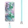 Samsung Galaxy A23 5G värikäs marmori suojakuori kaulanauhalla.