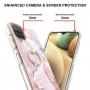 Samsung Galaxy A12 ruusukulta marmori sormuspidike suojakuori