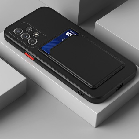 Samsung Galaxy A53 5G musta suojakuori korttitaskulla