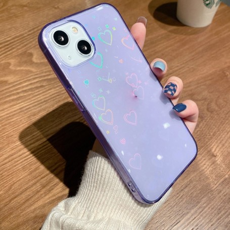 iPhone 11 lila sydämet suojakuori