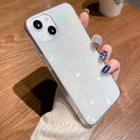 iPhone 12 / 12 Pro läpinäkyvä sydämet suojakuori.