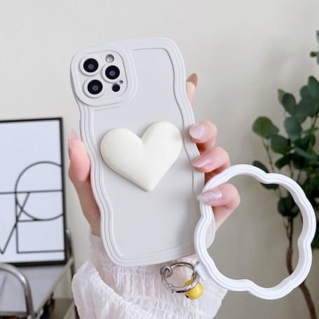 iPhone 12 Pro sydän suojakuori rannerenkaalla