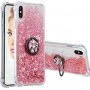iPhone X / Xs pinkki glitter hile sormuspidike suojakuori