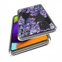 Samsung Galaxy A13 / A04s läpinäkyvä violetit kukat suojakuori