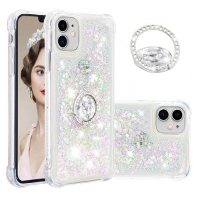 iPhone 11 hopea glitter sormuspidike suojakuori