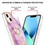 iPhone 13 pinkki marmori sormuspidike suojakuori