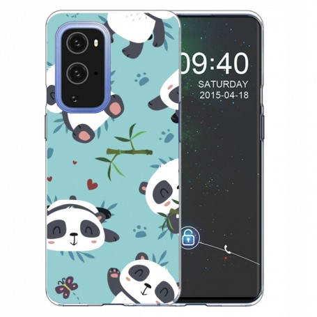 OnePlus 9 läpinäkyvä pandat suojakuori.