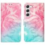 Samsung Galaxy S23 5G värikäs marmori suojakotelo – kotelon saa suljettua kätevällä magneettikiinnityksellä