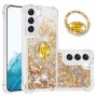 Samsung Galaxy S23 5G kulta glitter hile sormuspidike suojakuori.