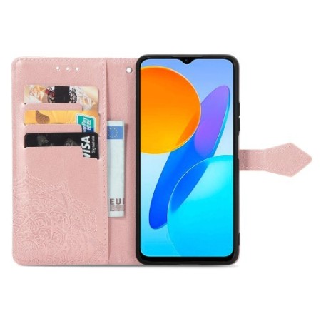 Honor X6 / X8 5G ruusukulta mandala suojakotelo – monipuolinen suojakotelo korttitaskuilla