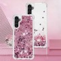Samsung Galaxy A14 pinkki glitter hile suojakuori – istuu täydellisesti puhelimen muotoihin
