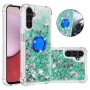 Samsung Galaxy A14 vihreä glitter hile sormuspidike suojakuori – laadukas rakenne näkyy lähikuvasta