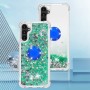 Samsung Galaxy A14 vihreä glitter hile sormuspidike suojakuori – joustvasta ja kestävästä muovista valmistettu suojakuori