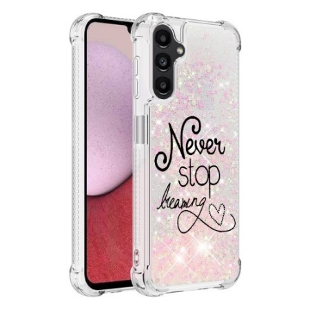Samsung Galaxy A14 glitter hile never stop dreaming suojakuori – ohut ja tyylikäs suojakuori esillä