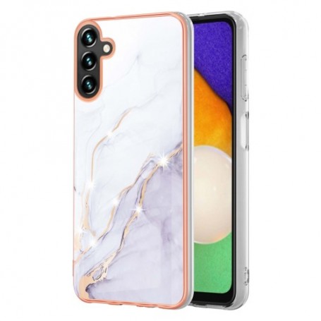 Samsung Galaxy A34 5G valkoinen marmori suojakuori – kevyt ja ohut suojakuori puhelimen takaosassa