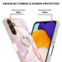 Samsung Galaxy A34 5G ruusukulta marmori sormuspidike suojakuori – suojaa ja tyyliä samassa kuoressa