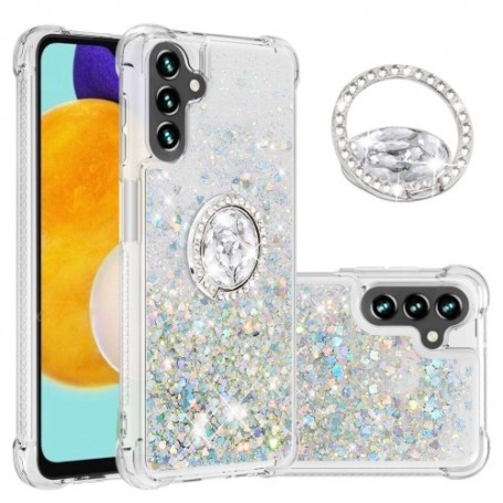 Samsung Galaxy A34 5G hopea glitter hile sormuspidike suojakuori – ohut ja tyylikäs suojakuori esillä