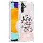 Samsung Galaxy A34 5G glitter hile never stop dreaming suojakuori – suojaa ja tyyliä samassa kuoressa