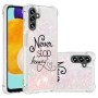 Samsung Galaxy A34 5G glitter hile never stop dreaming suojakuori – joustvasta ja kestävästä muovista valmistettu suojakuori