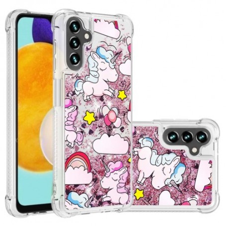 Samsung Galaxy A34 5G glitter hile yksisarviset suojakuori – kaunis kuori esillä tuotekuvassa