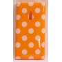 Lumia 800 polka dot suojakuori oranssi. – laadukas rakenne näkyy lähikuvasta