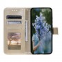 Samsung Galaxy A34 5G kullanvärinen mandala suojakotelo – kannellinen puhelinlompakko tuotekuvassa
