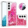 Samsung Galaxy S23 5G pinkki glitter hile sormuspidike suojakuori.