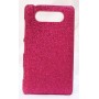 Lumia 820 hot pink glitter suojakuori. – huolella viimeistelty tuote lähikuvassa