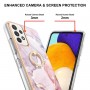 Samsung Galaxy A52 / A52 5G / A52s 5G ruusukulta marmori sormuspidike suojakuori