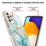 Samsung Galaxy A52 / A52 5G / A52s 5G vihreä marmori sormuspidike suojakuori