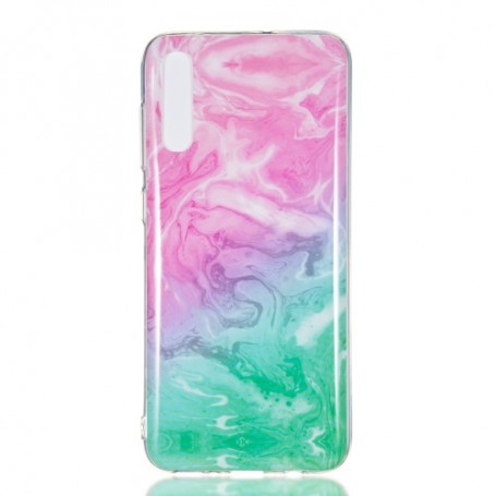 Samsung Galaxy A70 värikäs tie-dye marmori suojakuori.