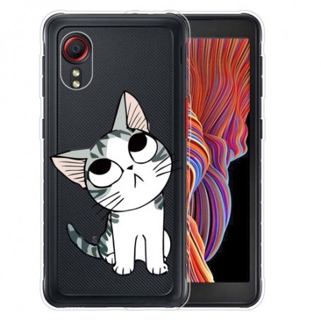 Samsung Galaxy XCover 5 läpinäkyvä kissa suojakuori.