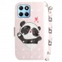 Honor X6 / X8 5G / 70 Lite vaaleanpunainen panda suojakotelo