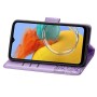 Samsung Galaxy A14 violetti perhonen suojakotelo – kotelon saa suljettua kätevällä magneettikiinnityksellä